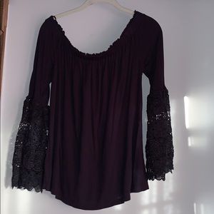 Loft Off the Shoulder Lace sleeve top